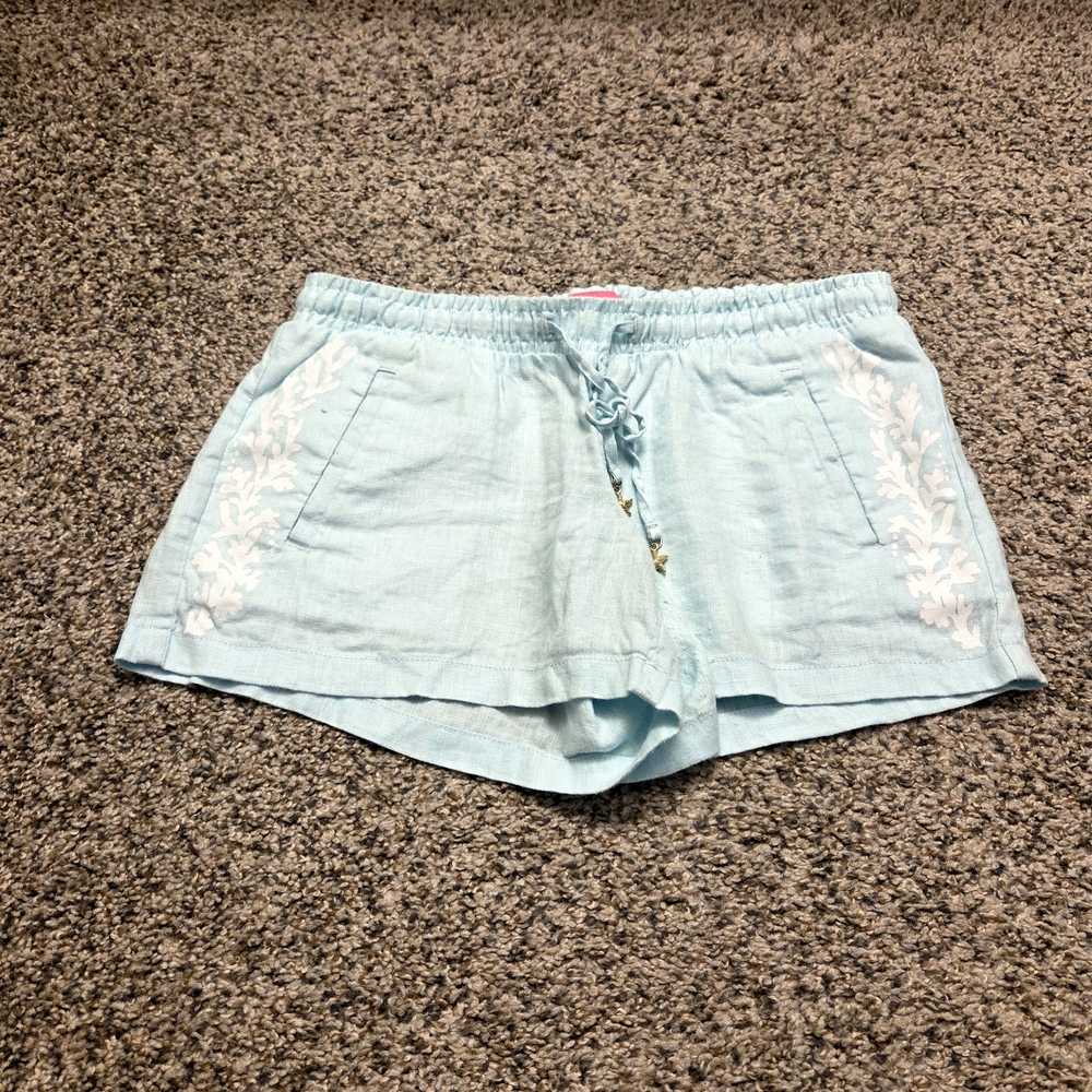 Light Blue Linen Shorts